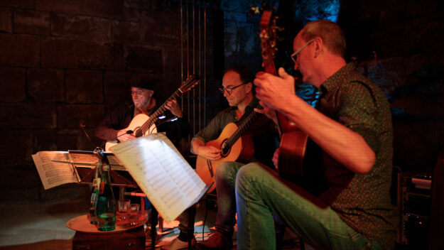 Die Musiker der Band Triorio bei einem Auftritt